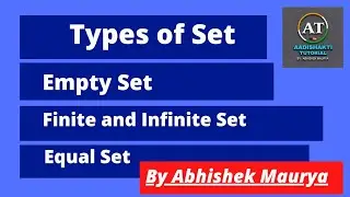 Types of Set | Empty Set | Finite and Infinite Set | Equal Set |