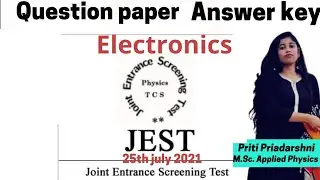JEST 2021 solution||Electronics question with explanation||Answer Key||