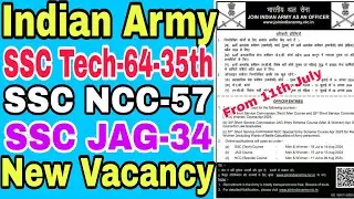 Indian Army SSC Tech 2024, 64th Men and 35th Women, NCC-57 Entry Course Apr 2025, SSC JAG-34