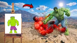 FRANKLIN BECOME HULK TO FIGHT WITH RED HULK WITH HELP OF MAGICAL PAINTING BOARD IN GTA 5