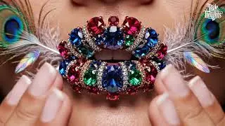 Class-Ring Lipstick ASMR 💍💄 | Lips Transform Into Multiple Gem Rings with Soft Sparkle