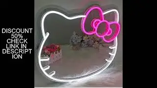 Hello kitty Neon Mirror Mirror Decoration Indoor Outdoor Ambient Styling Light Night Light Luminous