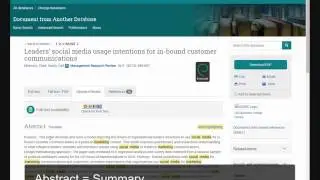 Reading an article record in ProQuest's Research Library Database