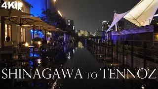 4K Tokyo Night Walk from SHINAGAWA to TENNOZ 東京 品川から天王洲まで散歩