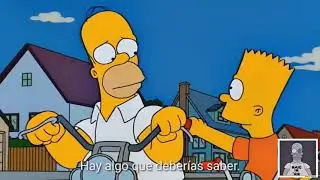 Bart ense&ntilde;a a Homero a andar en moto - Los simpsons (HD)
