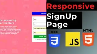 Responsive SignUp Page with form validation using html , css and javascript