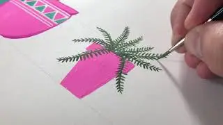 Gouache Painting a Potted Fern | Art