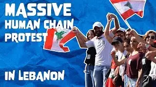 Massive Human Chain Protest in Lebanon