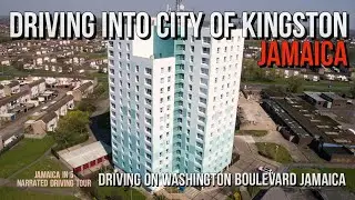 Driving into City of Kingston Jamaica