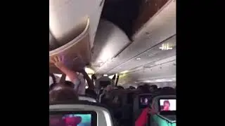 Plane Ceiling Dropped in cabin footage
