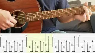 Time After Time - Iron & Wine (Cyndi Lauper Cover) - Guitar Tutorial + TABS on screen