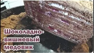 Шоколадно-вишневый медовик