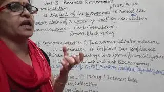 Class 12 Unit 3 Business Environment (Demonetization)video 8