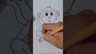 Cute Little Monkey Drawing | Sherin Art Gallery | Sherin #easydrawing #colouredpencildrawings