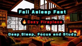 ❄️Ambience of Winter Cabin - Perfect For Promoting Comfortable Sleep  | 🔥Crackling Fireplace