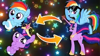 🦄 My Little Pony Mane 6 Transform - Mlp Characters GROWING UP 🌈👉@sweetponylife​