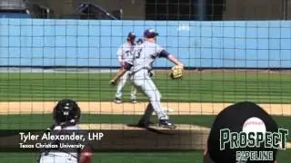 Tyler Alexander, LHP, Texas Christian University, Pitching Mechanics at 200 fps #tigers