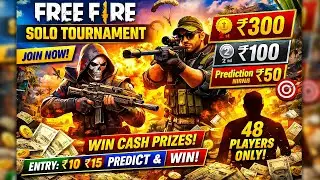🏆 Free Fire BR Solo Tournament 🔥 ₹300 Cash Prize 💰 | 48 Players Only | Join Now 🚀