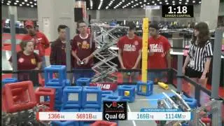 2015 VRC Tech Q66 - 1366 5691B vs 169B 1114M - 65 to 64 - VEX Worlds 2015 - Technology Division