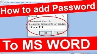 How to create Password Protected Ms Word Document