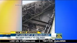 Delta Plane Loses Part of Wing During Flight