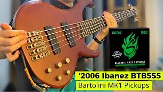 Ibanez BTB555 [Bartolini Mk-1] & Solez Strings Demo (no talk)