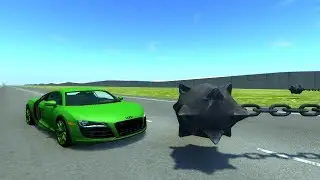 Giant Spinner with Wrecking Balls vs Cars #3 - BeamNG drive