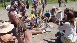 Chanting: Ritual on July 4, 2014 at Rainbow Gathering, Uinta Mountains, Utah