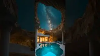 Oasis Within The Rocks 🏜️: Luxury Villa Sculpted In The Arabian Desert. #dreamhome #architecture