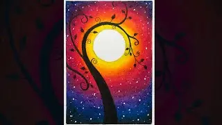 Fantasy Evening Scenery with Oil Pastel for Beginners - Step by Step