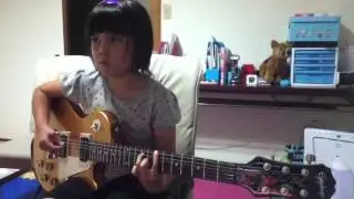 Audrey plays guitar-Breaking The Law-Judas Priest 101k (Rocksmith)