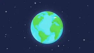 Planet Earth with Flat Design Motion Graphic Animation Loop | 4K | FREE TO USE