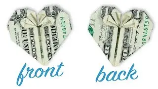 Dollar origami DOUBLE HEART ❤️❤️ money heart folding instructions