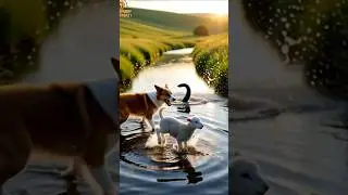 Dog Saves Helpless Lamb from River Attack | Heart Touching Real Hero Moment 🐶🐑