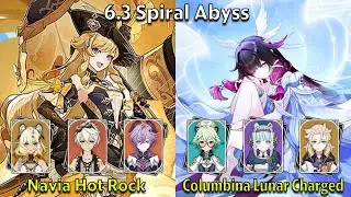 C0 Navia Hot Rock & C0 Columbina Lunar Charged - Genshin Impact 6.3 Spiral Abyss Full Clear