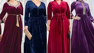 Latest plus size plain velvet dresses 2024|Plus size velvet dresses|Velvet frocks