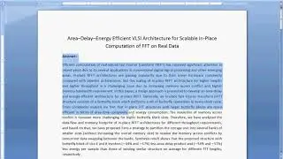 Area&ndash;Delay&ndash;Energy Efficient VLSI Architecture for Scalable In-Place Computation of FFT on Real Data