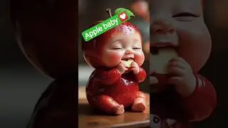 ASMR Baby Eating Juicy Apple 🍎 | Crunchy Chew Sounds | Cute Expressions | #shorts #shortfeed #asmr