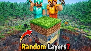 Minecraft One Chunk BUT Random Layers with Friend 😳 | Hardcore Challenge 🔥