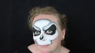 Easy and impressive Skull One Stroke face painting tutorial for Halloween and beyond!