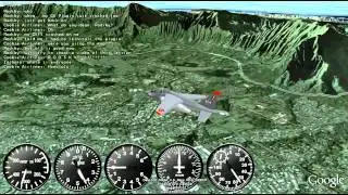 Google Earth (GE) Flight Simulator v0.6 - Flying over mountains over Oahu near Honolulu