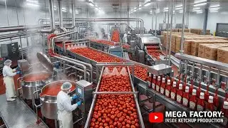 Inside a Modern Tomato Ketchup Factory: From Ripe Tomatoes to Iconic Squeeze Bottles (Full Process)