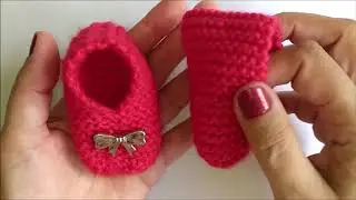 ZAPATITOS EN DOS AGUJAS PARA BEBÉ