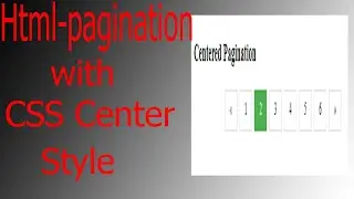 How to Create a Centered Pagination Only Html and CSS (2021)