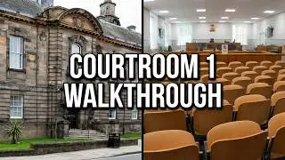 Inside Courtroom 1 at Kirkcaldy Sheriff Court Annex