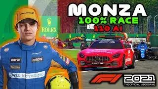 Игровой процесс F1 2021: 100% гонка Ландо Норрис Макларен в Италии 110 Ai