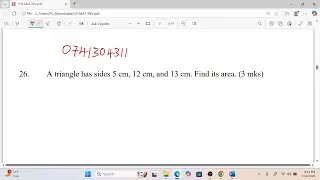AREA OF A TRIANGLE || MATHEMATICS FORM 2 / GRADE 9