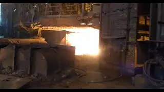 Molten iron and slag collect in the furnace heart , Blast Furnace  , Rourkela Steel Plant #short