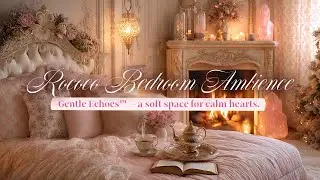 Pink Rococo Bedroom Ambience | Calm Piano & Fireplace ASMR for Sleep & Relaxation 粉色洛可可臥室助眠放鬆氛圍