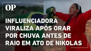 Influenciadora viraliza ao pedir chuvas e trovões dois dias antes de raio atingir ato de